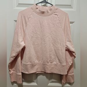 On Cloud Women's Sweatshirt Crop Crewneck Side Zip Size Large Blush Pink